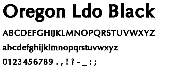 Oregon LDO Black font